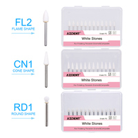 12 sztuk/pudło Dental płomień biały kamień polerowanie FG Burs FL2 ścieranie punkt Bur Fit szybka prostnica 1.6mm dentysta narzędzia 4